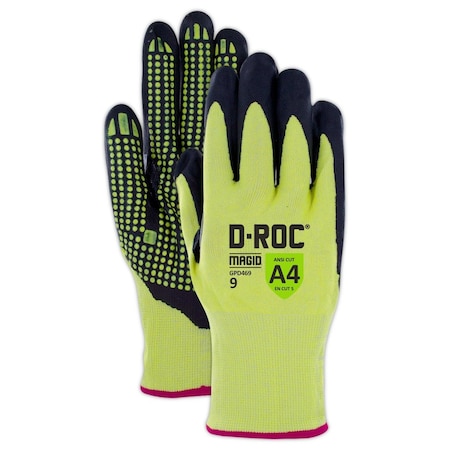 Magid Cut-Resistant Coated Gloves, Cut Level A4 , Foam Nitrile , 8 1 PR GPD4698